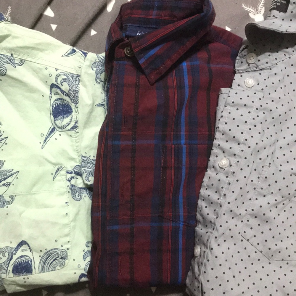 3 button down shirts size 6-7 boys